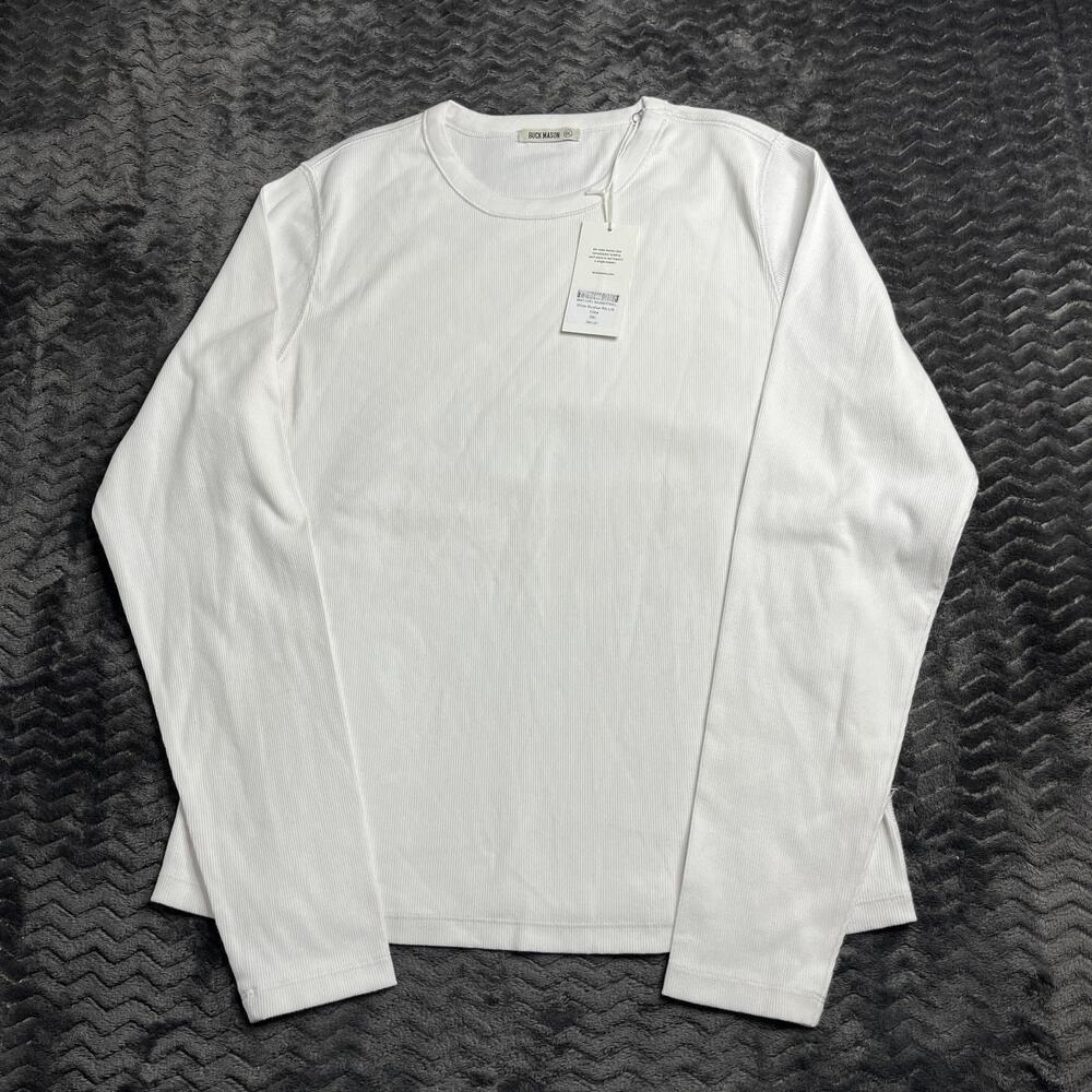 Buck Mason surplus rib long sleeve t shirt cotton white size 2XL NWT